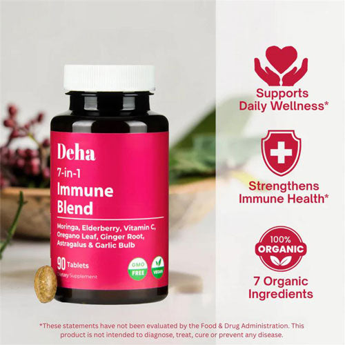 7-in-1 Immune Blend - Moringa, Vitamin C and Elderberry Tablets
