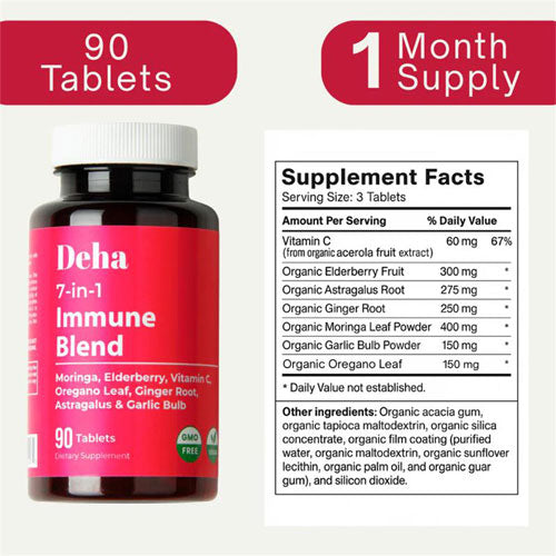 7-in-1 Immune Blend - Moringa, Vitamin C and Elderberry Tablets