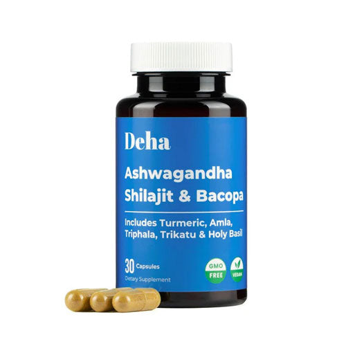 Ashwagandha Shilajit Bacopa Turmeric Holy Basil Capsules