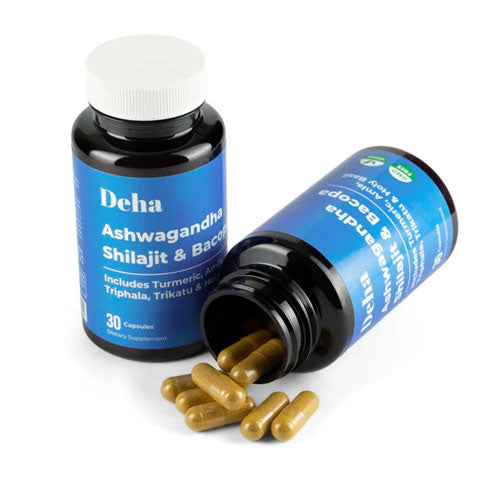 Ashwagandha Shilajit Bacopa Turmeric Holy Basil Capsules