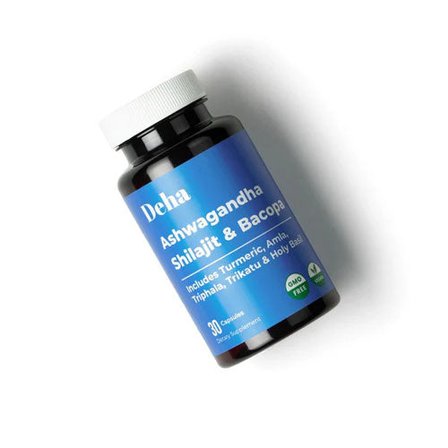 Ashwagandha Shilajit Bacopa Turmeric Holy Basil Capsules