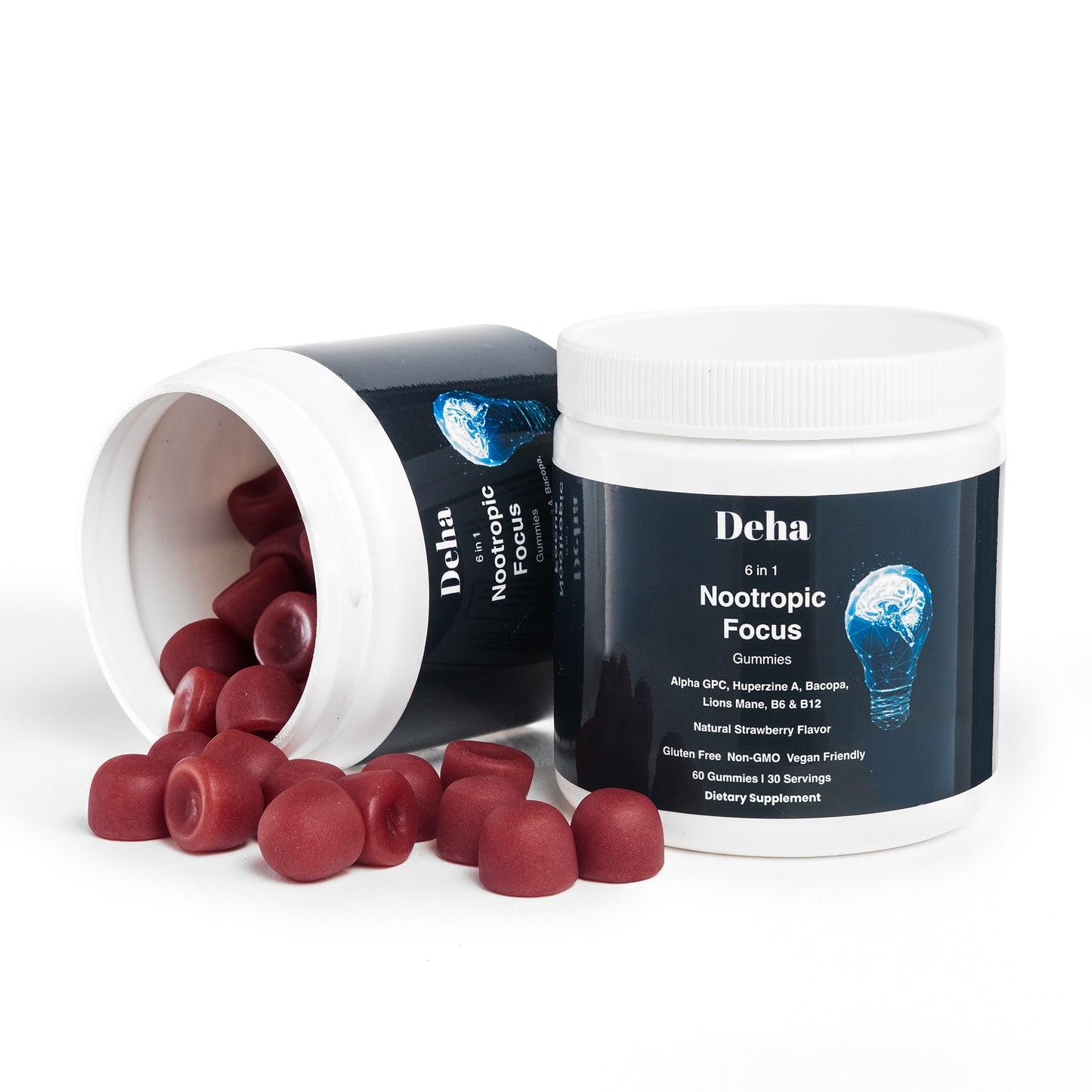 Focus Gummies Nootropic Brain Supplement with Vitamin B6 & Vitamin B12