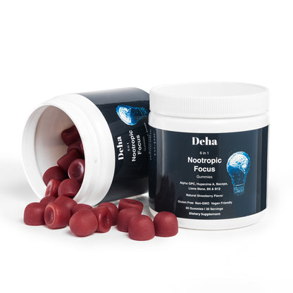 Focus Gummies Nootropic Brain Supplement with Vitamin B6 & Vitamin B12